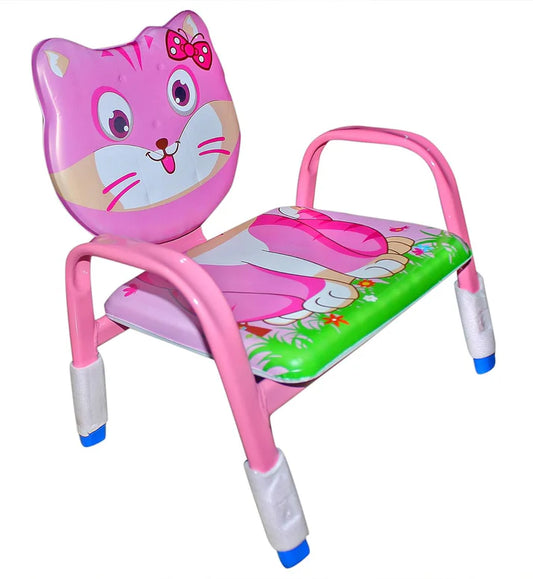 BABY STATION Cushioned Metal Chair for Toddlers – Pink | Squeaky Sound, Pre-Assembled, 18m+ Baby Seat with Backrest