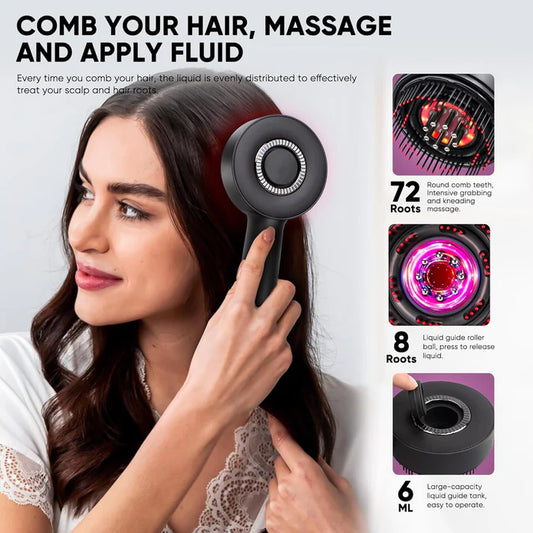 MPADQ 2-in-1 Hair Oil Applicator & Scalp Massager – Electric Hair Brush for Hair Growth, Waterproof, Rechargeable & Non-Greasy Oil Dispenser
