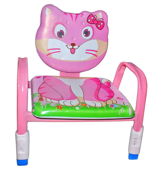 BABY STATION Cushioned Metal Chair for Toddlers – Pink | Squeaky Sound, Pre-Assembled, 18m+ Baby Seat with Backrest