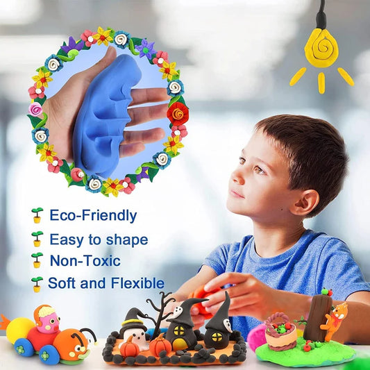 36 Colors Air Dry Modeling Clay Set for Kids – Ultra Light, Non-Toxic, No-Bake Magic Clay with Tools & Storage Bags – Educational Gift for Boys & Girls Ages 3–9