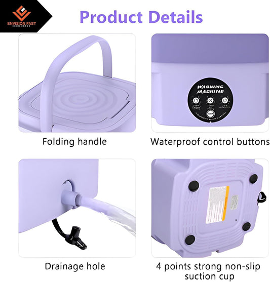 Trending Height compact purple mini washing machine for small spaces with folding handle waterproof controls