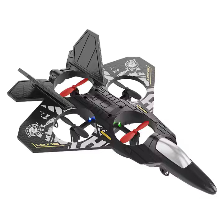 Trending Height black remote control fighter jet toy with red propellers and detailed wings