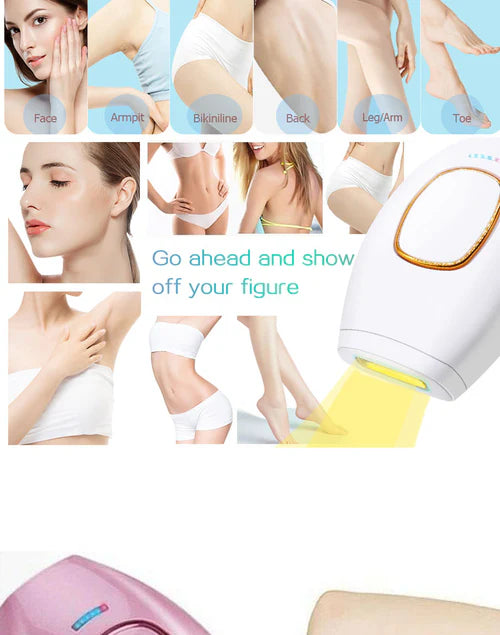 Best laser hair remover for sensitive skin showing use on face armpit bikini back leg arm and toe
