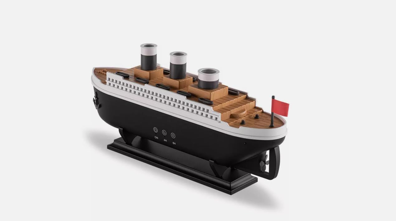 Titanic ship humidifier diffuser by Trending Height designed as a detailed black and white historic ship model
