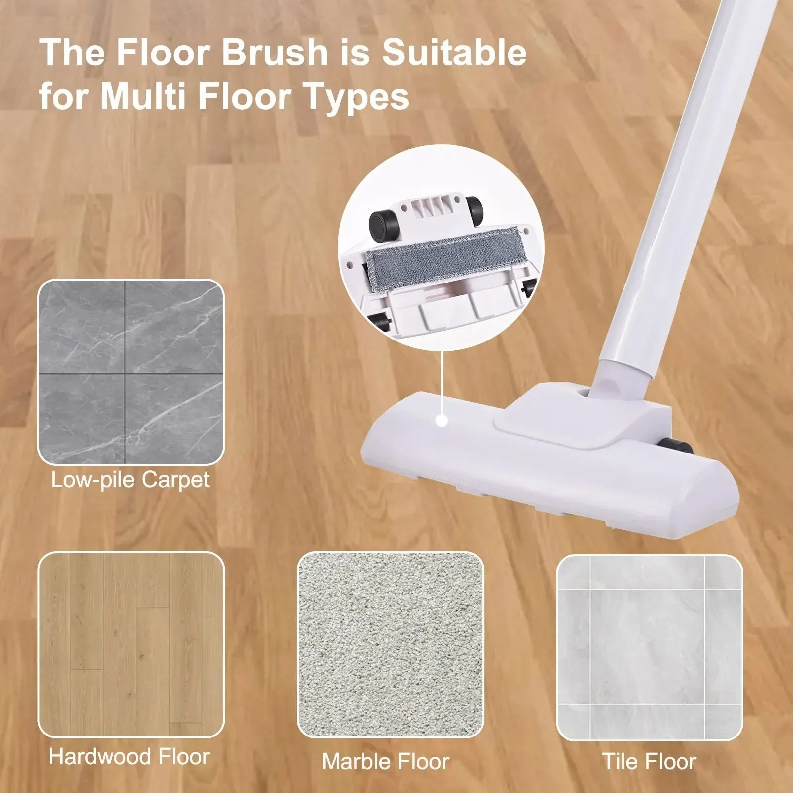 Trending Height ultra-light 3-in-1 vacuum floor brush suitable for low-pile carpet hardwood marble and tile floors